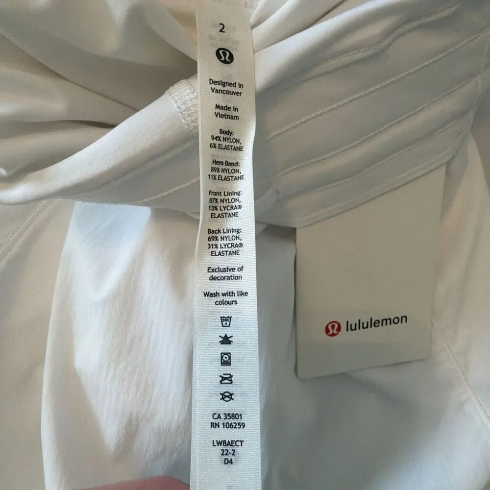 NWT Lululemon Sz 2 Long Hotty Hot HR High-Rise White Athletic Skirt Skort Tennis - Picture 12 of 16